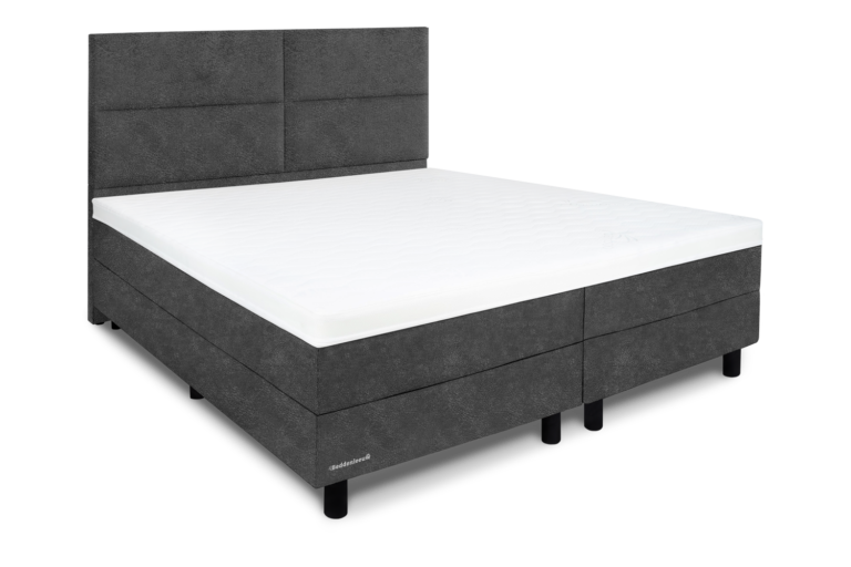 Boxspring Isabella 4 vaks granietgrijs lederlook 140cm